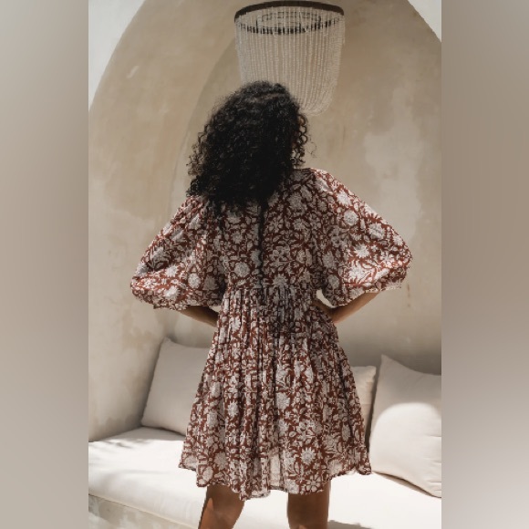 Daughters of India boho Kyra Dress in Wine XS - Picture 3 of 7